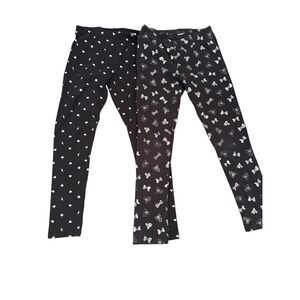 Girls Leggings children’s place size 10/12 Black silver bows Lot of 2 unicorns
